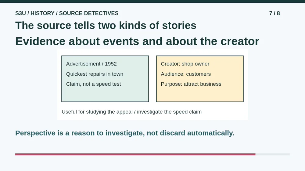 Video illustration: The source tells two kinds of stories. The spoken explanation follows.
