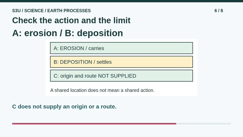 Video illustration: Check the action and the limit. The spoken explanation follows.