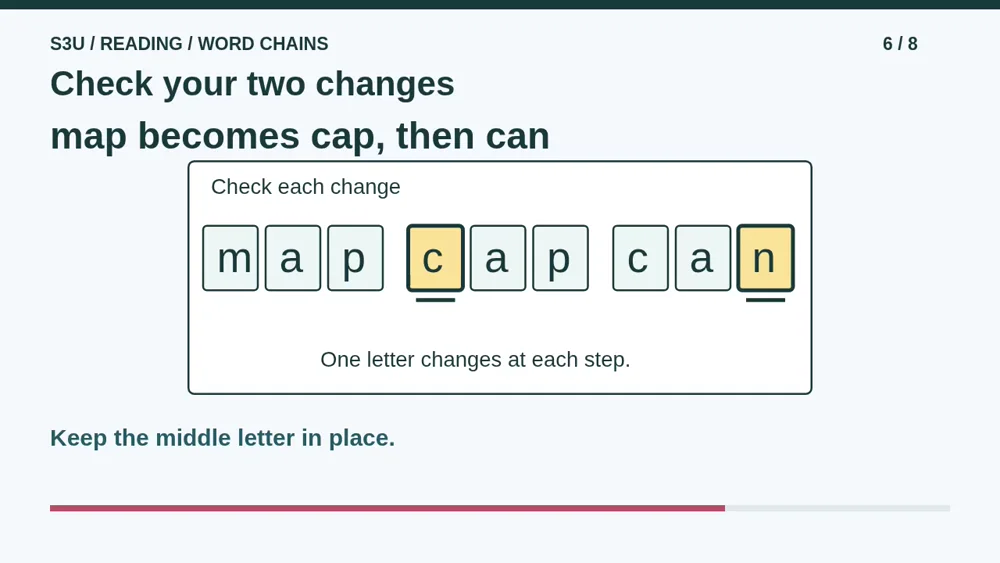 Video illustration: Check your two changes. The spoken explanation follows.