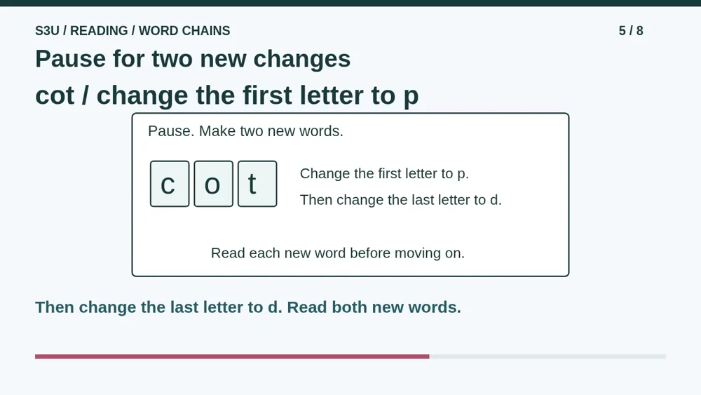 Video illustration: Pause for two new changes. The spoken explanation follows.
