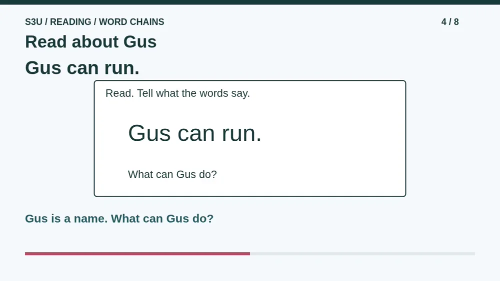 Video illustration: Read about Gus. The spoken explanation follows.