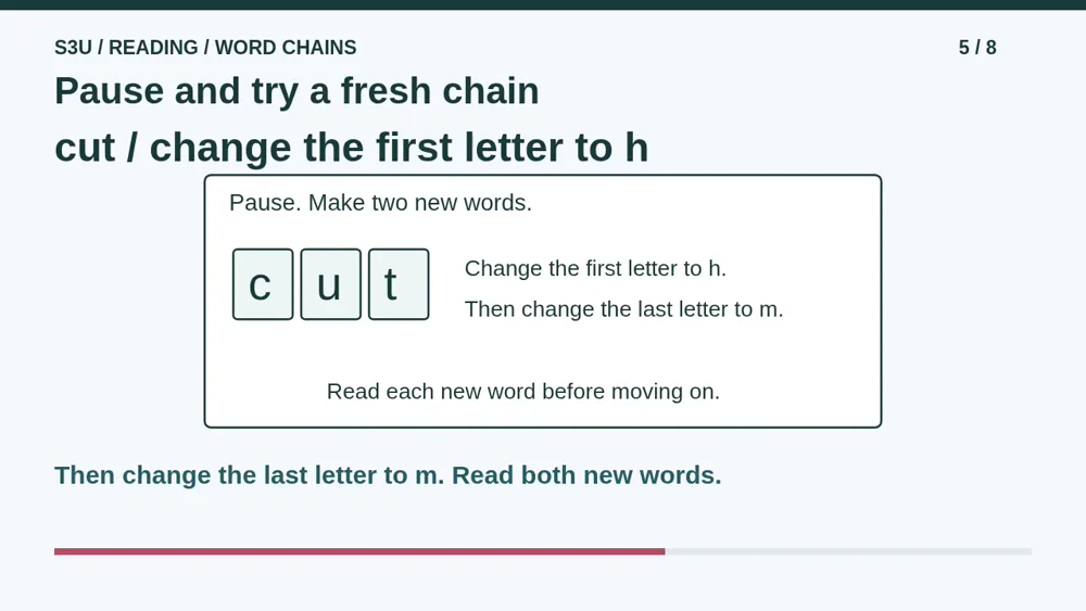 Video illustration: Pause and try a fresh chain. The spoken explanation follows.