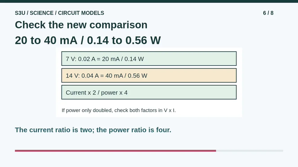 Video illustration: Check the new comparison. The spoken explanation follows.