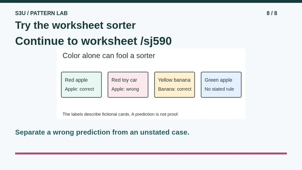 Video illustration: Try the worksheet sorter. The spoken explanation follows.