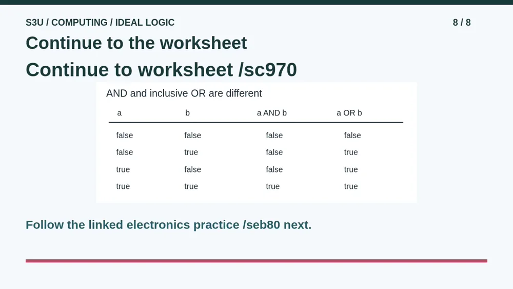 Video illustration: Continue to the worksheet. The spoken explanation follows.