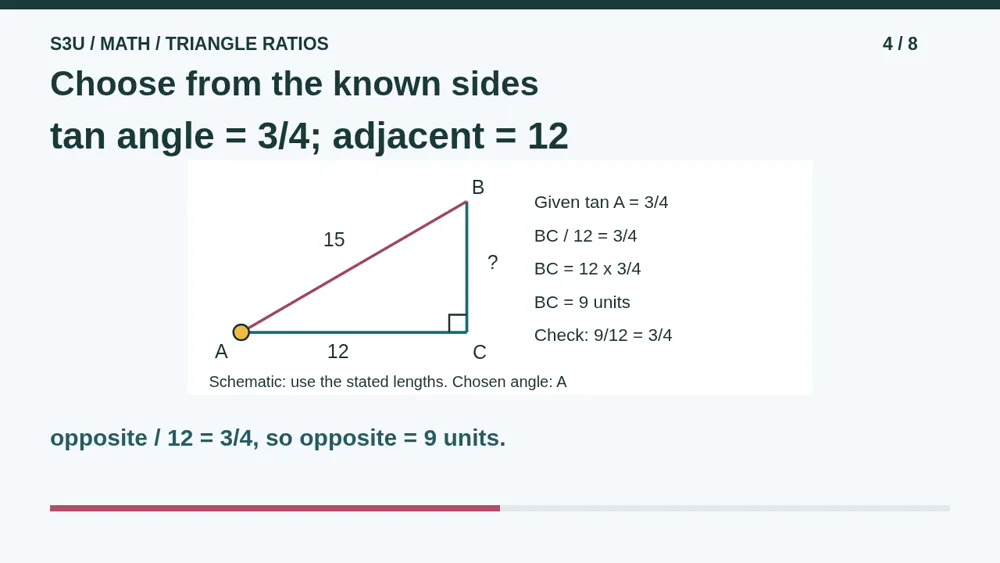 Video illustration: Choose from the known sides. The spoken explanation follows.