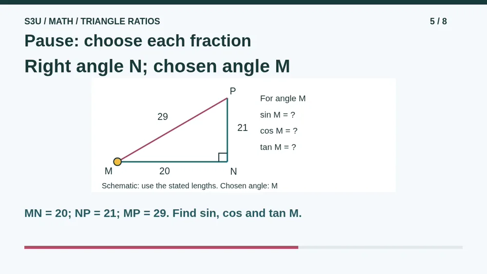 Video illustration: Pause: choose each fraction. The spoken explanation follows.