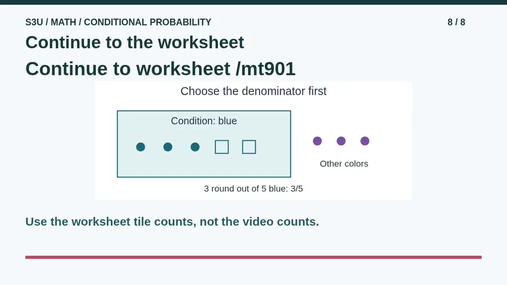 Video illustration: Continue to the worksheet. The spoken explanation follows.