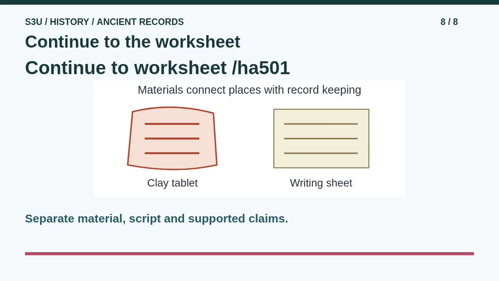 Video illustration: Continue to the worksheet. The spoken explanation follows.