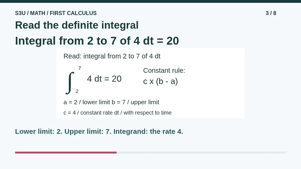 Video illustration: Read the definite integral. The spoken explanation follows.