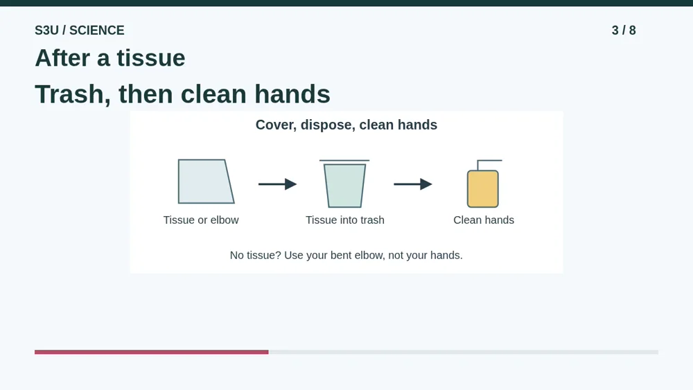 Video illustration: After a tissue. The spoken explanation follows.