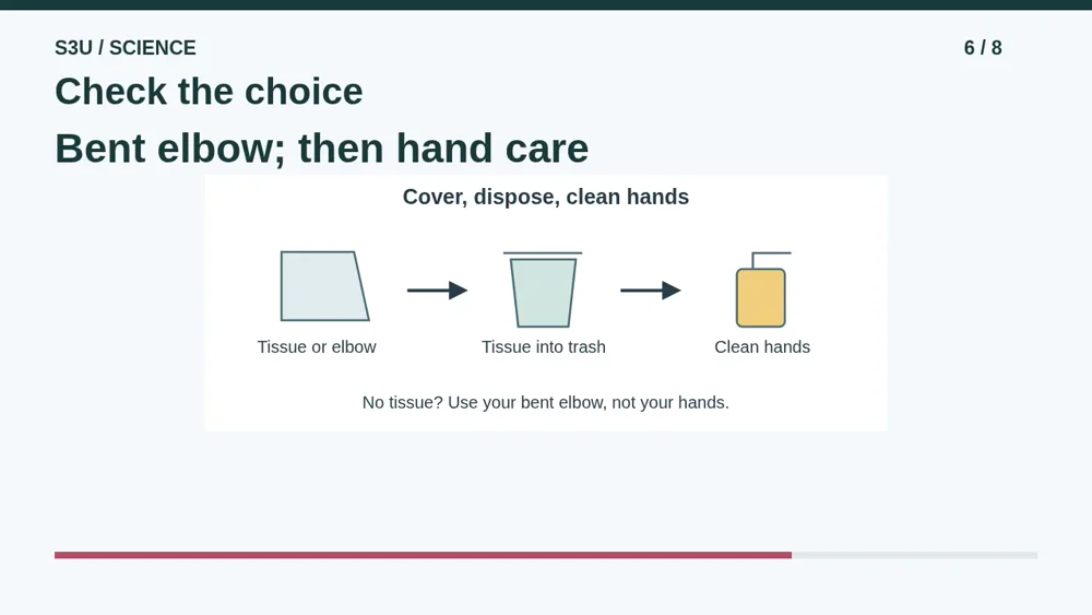 Video illustration: Check the choice. The spoken explanation follows.