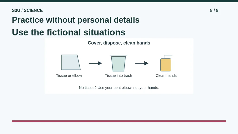 Video illustration: Practice without personal details. The spoken explanation follows.