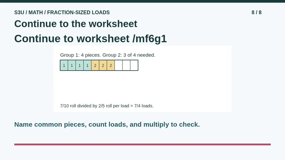 Video illustration: Continue to the worksheet. The spoken explanation follows.