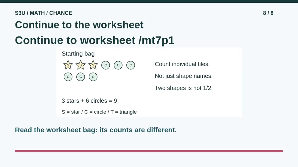 Video illustration: Continue to the worksheet. The spoken explanation follows.