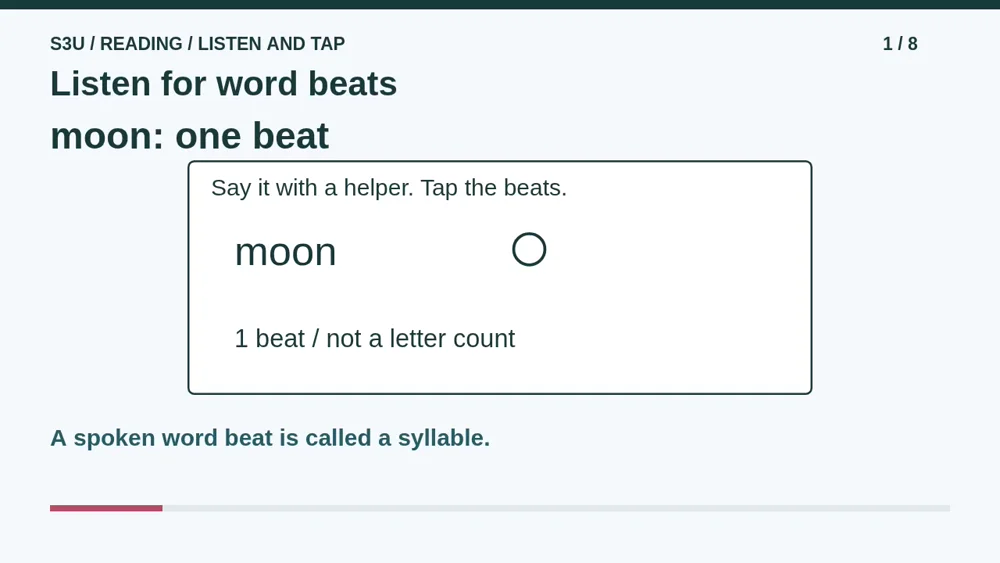 Video illustration: Listen for word beats. The spoken explanation follows.