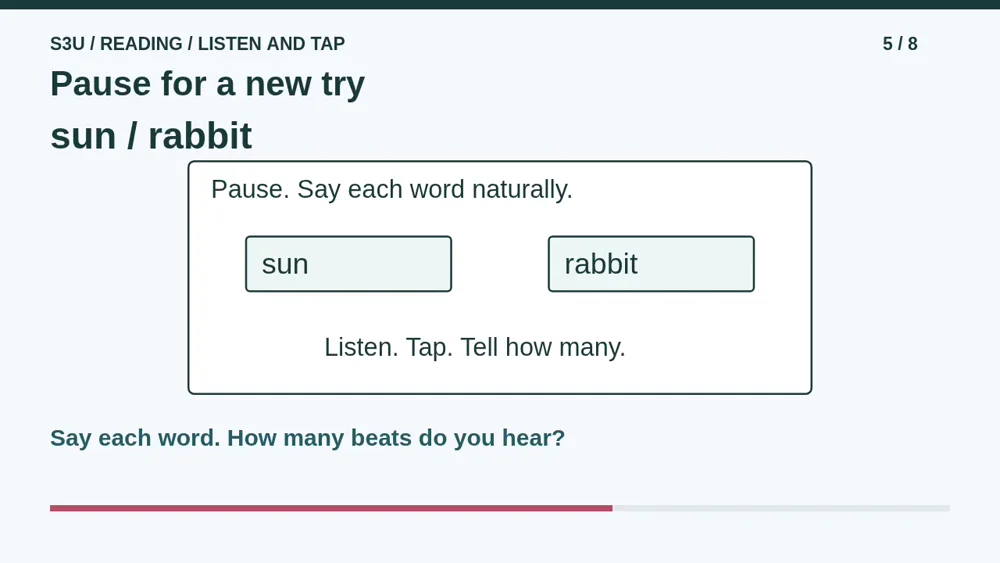 Video illustration: Pause for a new try. The spoken explanation follows.