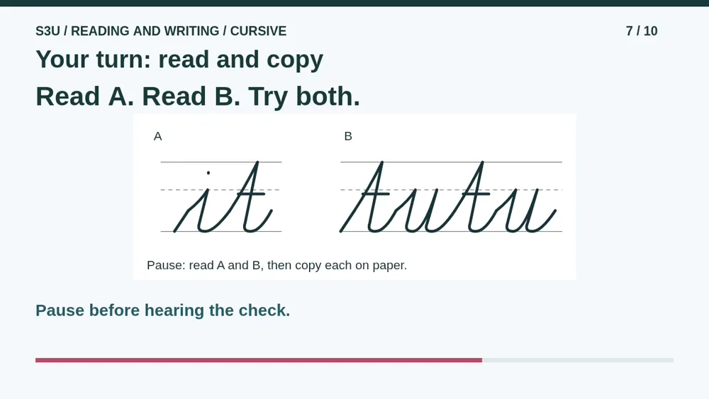 Video illustration: Your turn: read and copy. The spoken explanation follows.
