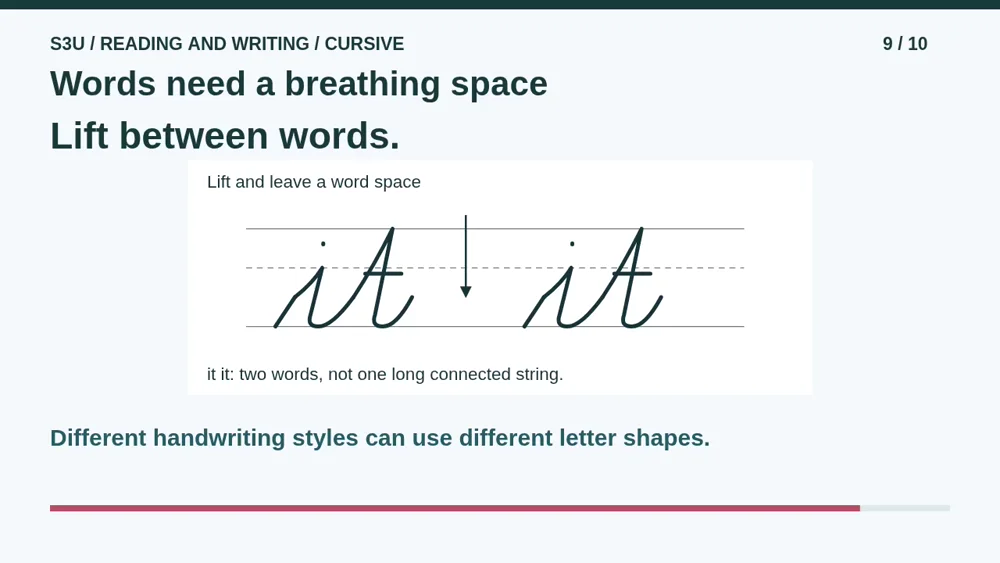 Video illustration: Words need a breathing space. The spoken explanation follows.