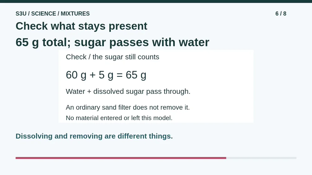 Video illustration: Check what stays present. The spoken explanation follows.