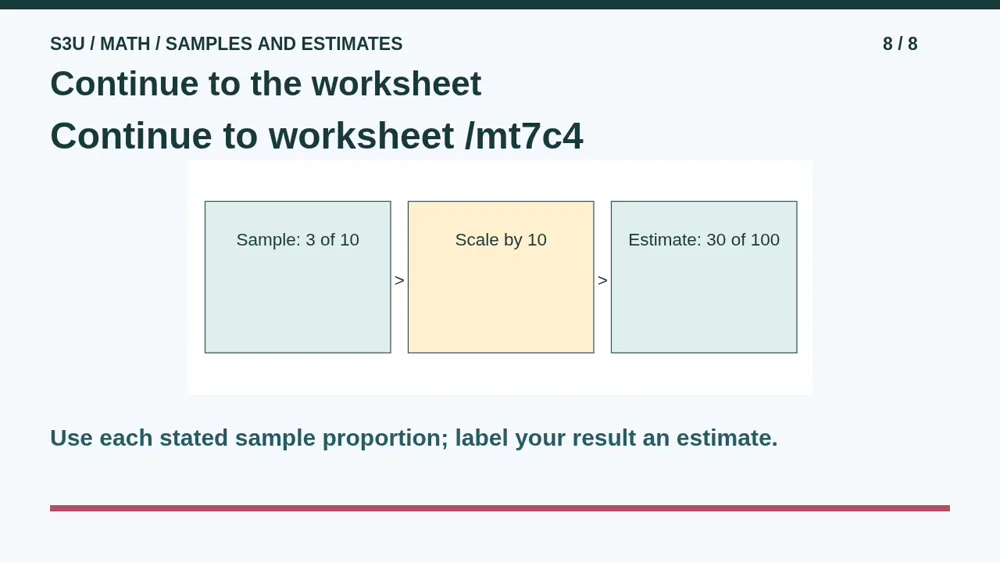 Video illustration: Continue to the worksheet. The spoken explanation follows.
