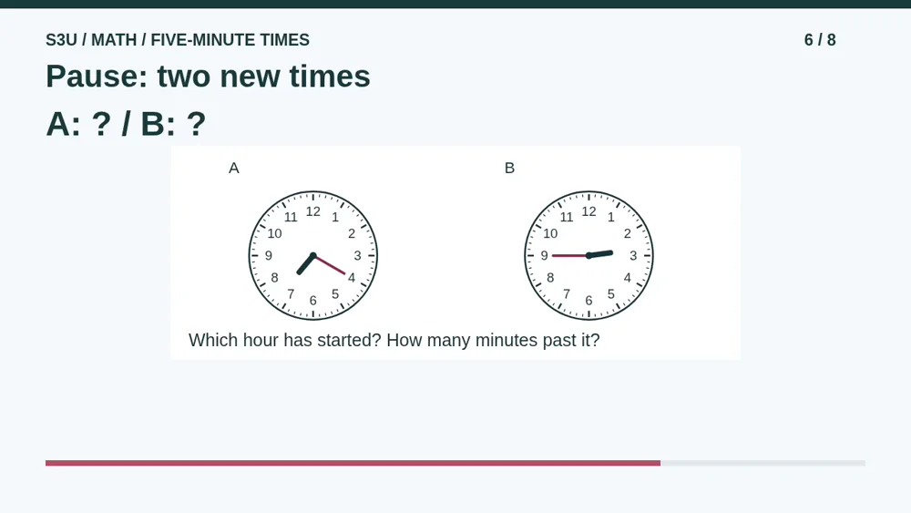 Video illustration: Pause: two new times. The spoken explanation follows.