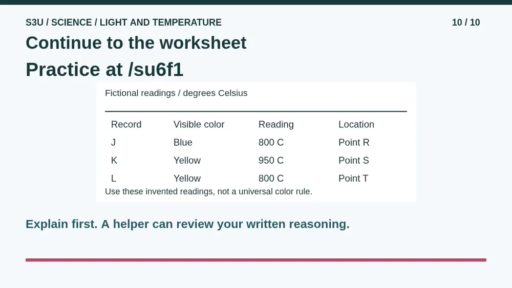 Video illustration: Continue to the worksheet. The spoken explanation follows.