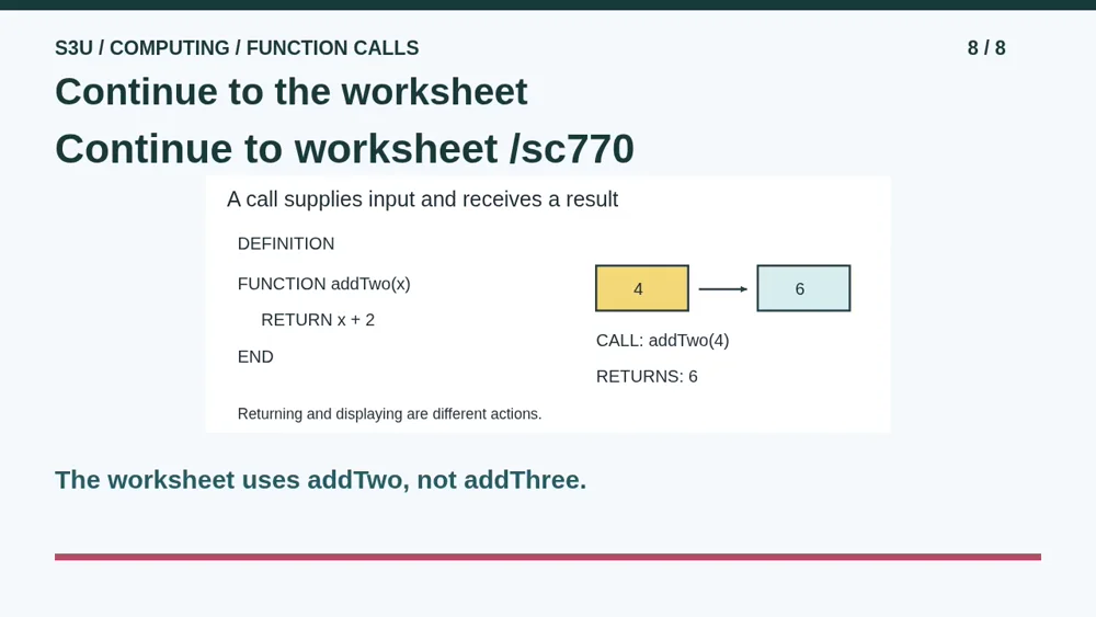 Video illustration: Continue to the worksheet. The spoken explanation follows.