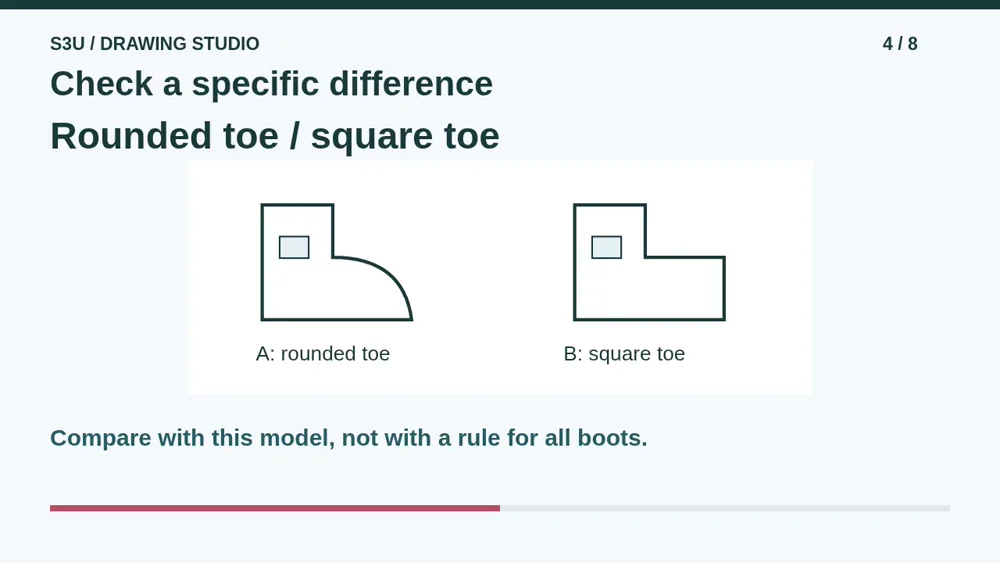 Video illustration: Check a specific difference. The spoken explanation follows.