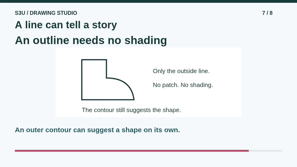 Video illustration: A line can tell a story. The spoken explanation follows.