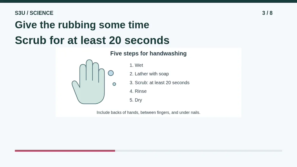 Video illustration: Give the rubbing some time. The spoken explanation follows.