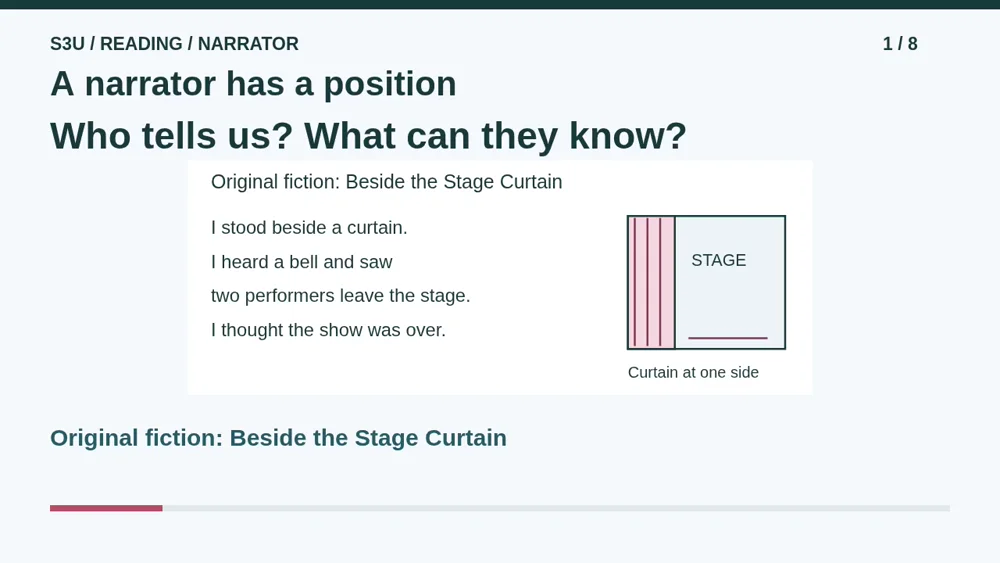 Video illustration: A narrator has a position. The spoken explanation follows.