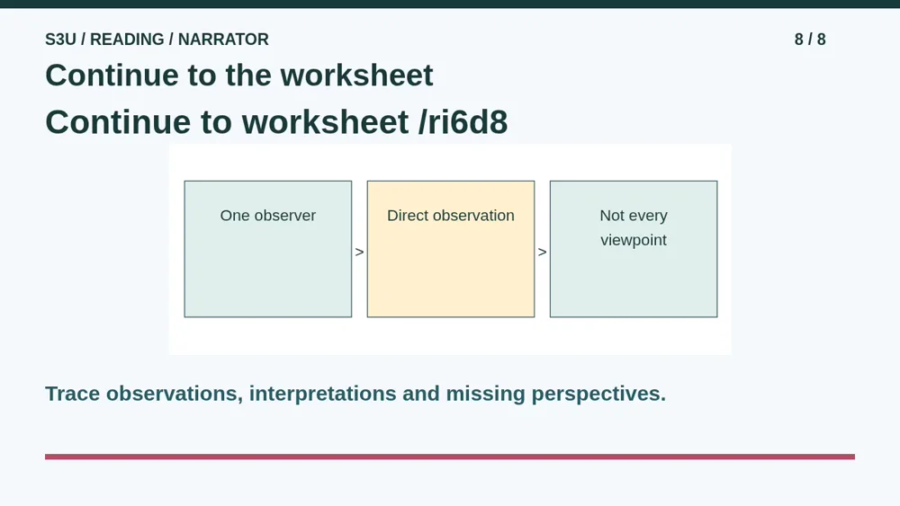 Video illustration: Continue to the worksheet. The spoken explanation follows.