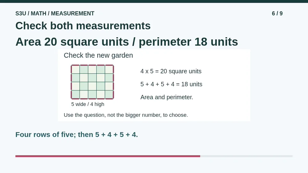 Video illustration: Check both measurements. The spoken explanation follows.