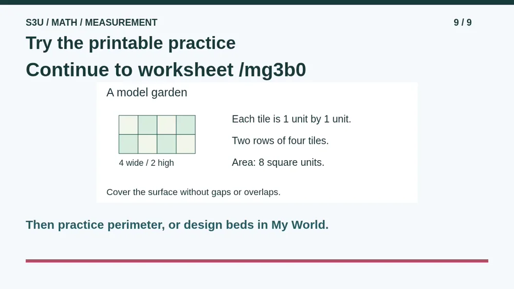Video illustration: Try the printable practice. The spoken explanation follows.
