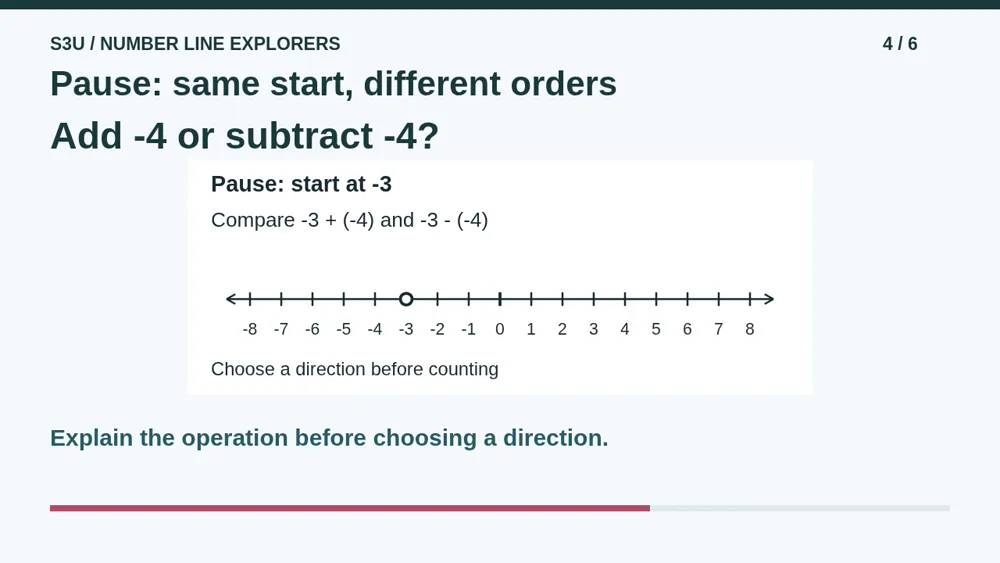 Video illustration: Pause: same start, different orders. The spoken explanation follows.