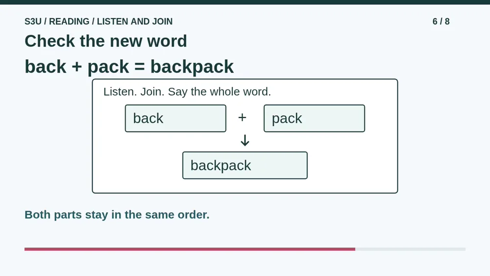 Video illustration: Check the new word. The spoken explanation follows.