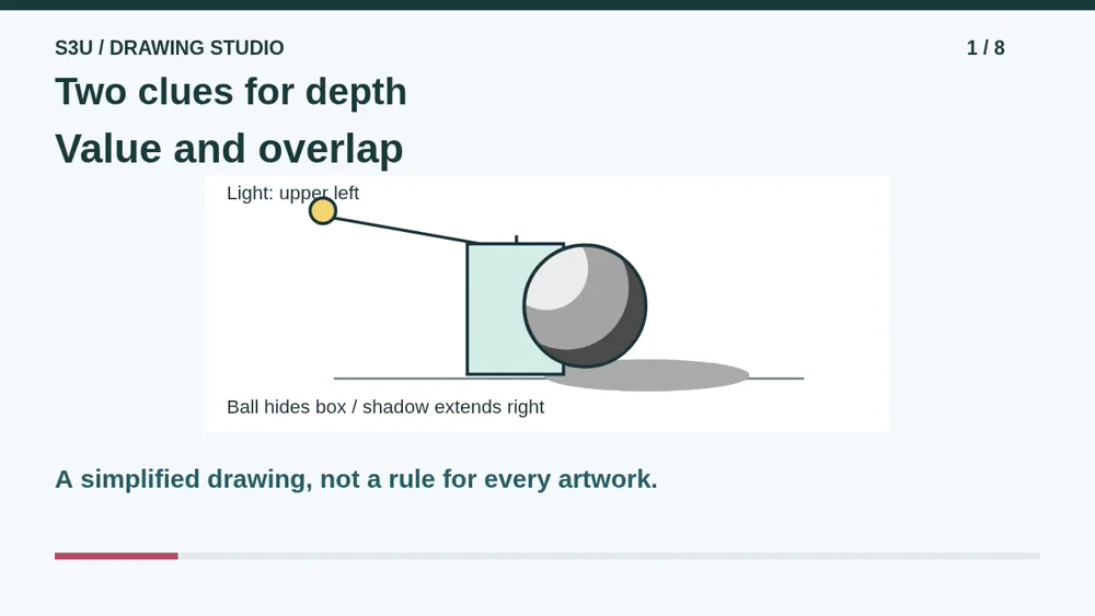 Video illustration: Two clues for depth. The spoken explanation follows.