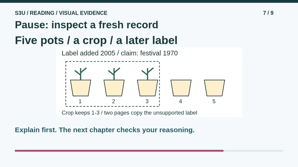 Video illustration: Pause: inspect a fresh record. The spoken explanation follows.