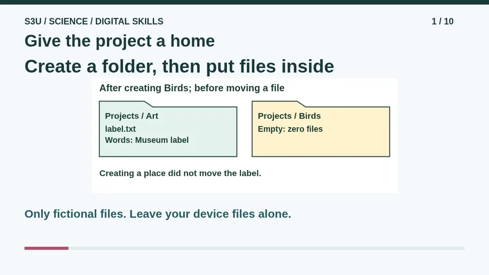 Video illustration: Give the project a home. The spoken explanation follows.