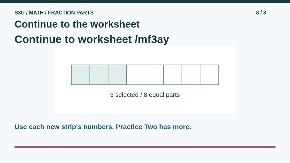 Video illustration: Continue to the worksheet. The spoken explanation follows.