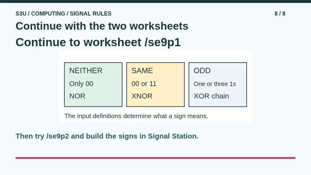 Video illustration: Continue with the two worksheets. The spoken explanation follows.