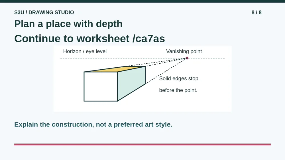 Video illustration: Plan a place with depth. The spoken explanation follows.