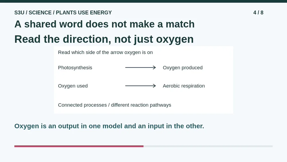 Video illustration: A shared word does not make a match. The spoken explanation follows.