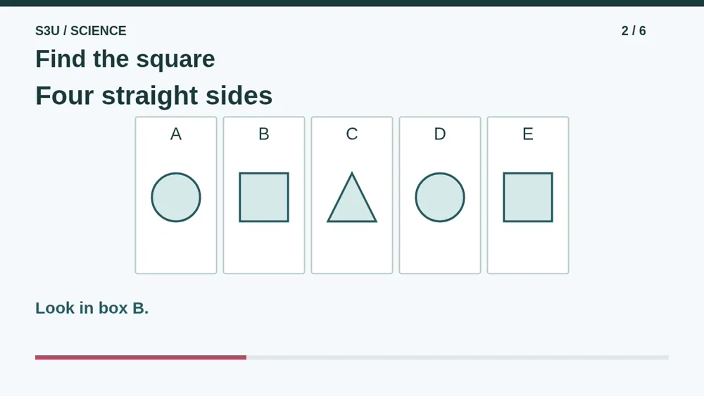 Video illustration: Find the square. The spoken explanation follows.