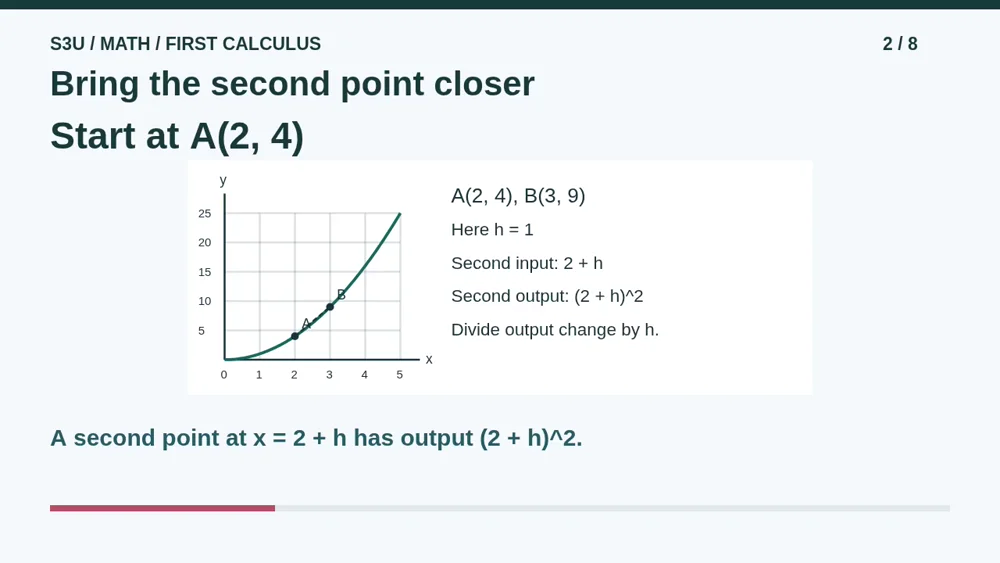 Video illustration: Bring the second point closer. The spoken explanation follows.