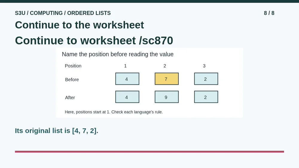 Video illustration: Continue to the worksheet. The spoken explanation follows.