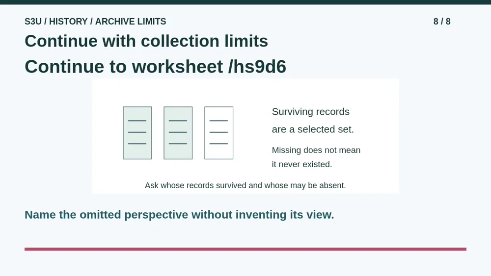 Video illustration: Continue with collection limits. The spoken explanation follows.