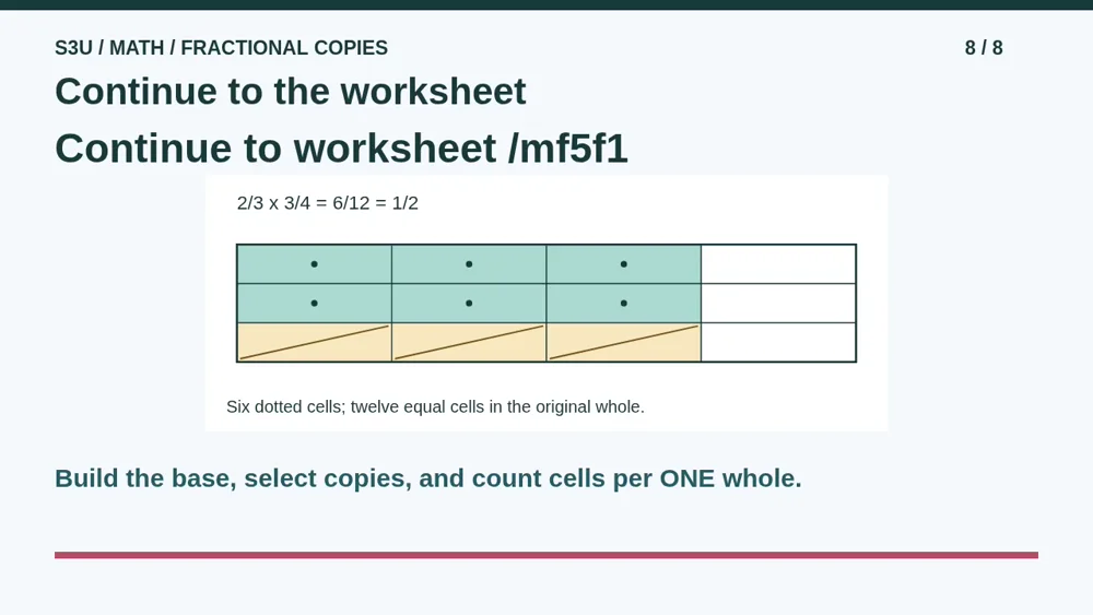 Video illustration: Continue to the worksheet. The spoken explanation follows.