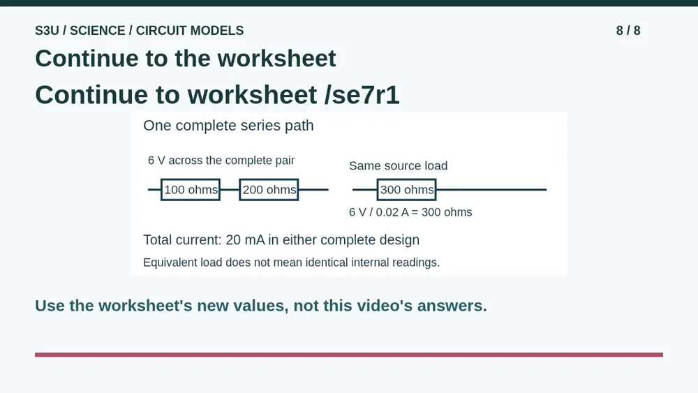Video illustration: Continue to the worksheet. The spoken explanation follows.